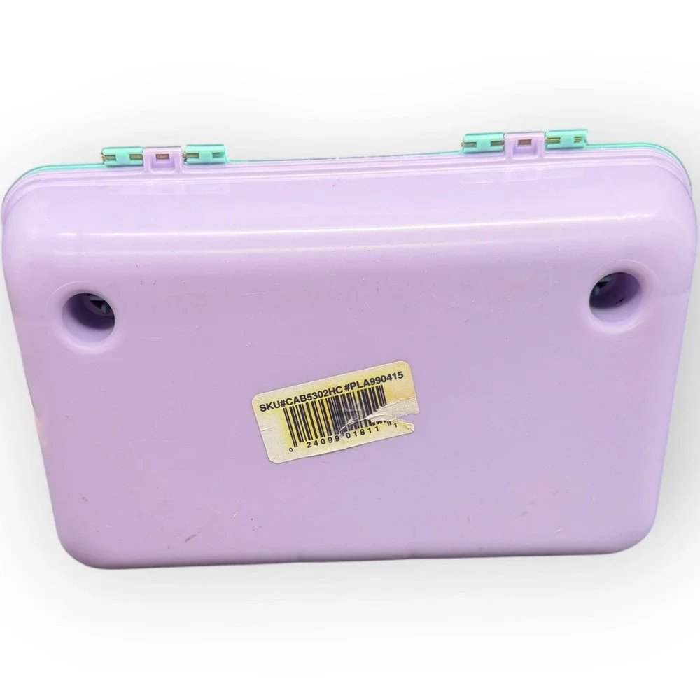 Vtg Caboodles Makeup Case Organizer Mint Green Lavender 90s Retro‎ Cosmetic Box